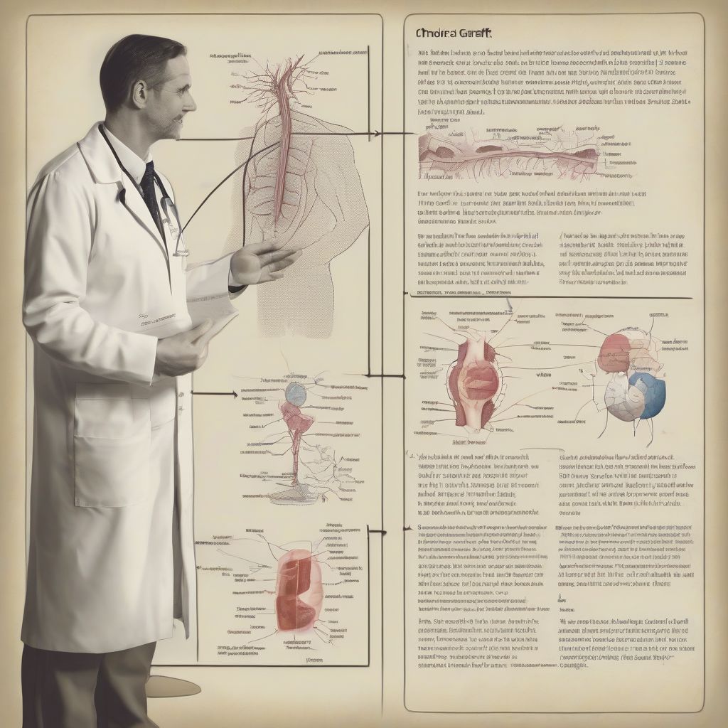 Doctor explaining cGVHD to a patient using a diagram